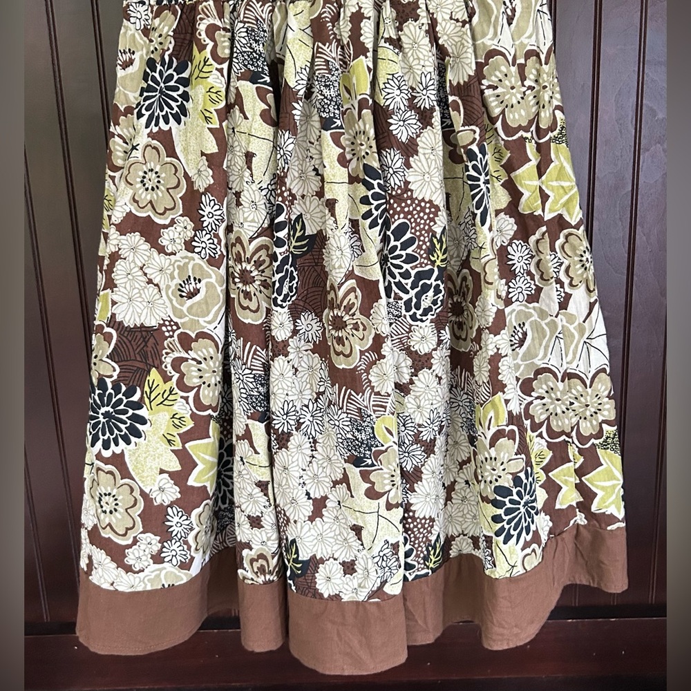 Y2K MAGIC Babydoll Brown Floral Beaded Dress Fairy Grunge Retro Indie Boho Sz S - Picture 14 of 16
